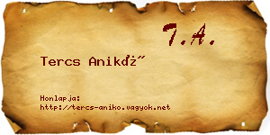 Tercs Anikó névjegykártya